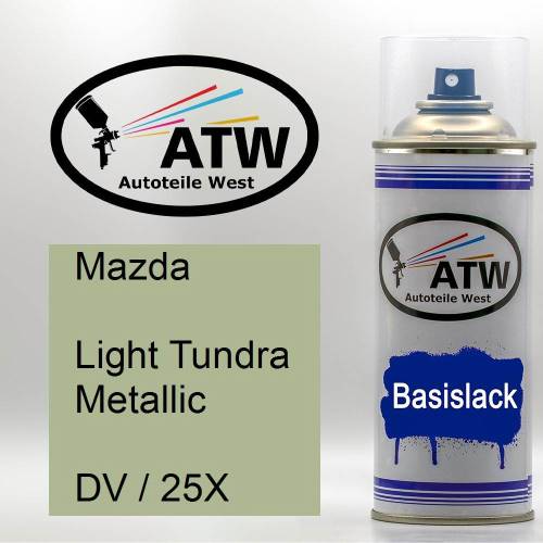 Mazda, Light Tundra Metallic, DV / 25X: 400ml Sprühdose, von ATW Autoteile West.